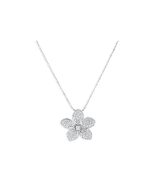 Bloomingdale's Pave Diamond Flower Pendant Necklace in 14K Gold 0.75 ct. t.w. 100 Exclusive