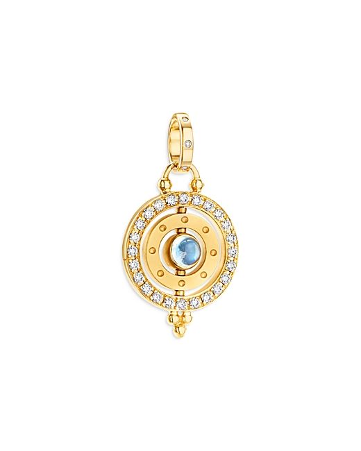 Temple St. Clair 18K Yellow Gold Celestial Moonstone Diamond Orbit Pendant