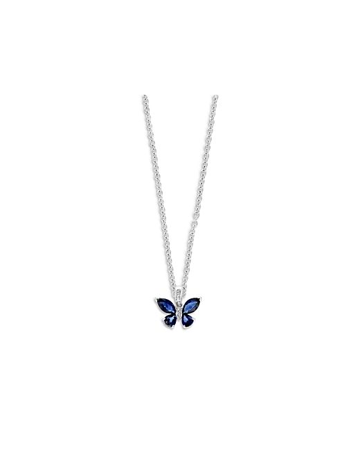 Bloomingdale's Blue Sapphire Diamond Butterfly Pendant Necklace in 14K 18 100 Exclusive