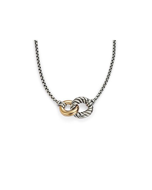 David Yurman Belmont Double Curb Link Necklace with 18K Gold