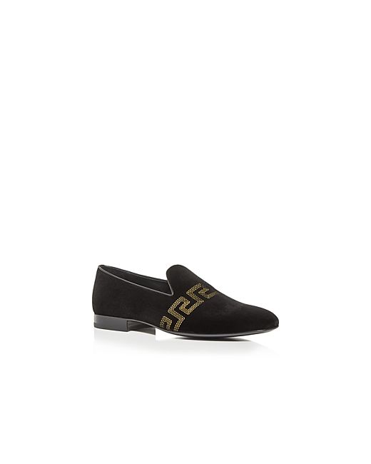 Versace Greca Embroidered Loafers
