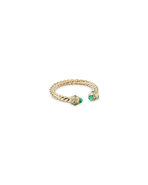 David Yurman 18K Yellow Gold Renaissance Emerald Ring