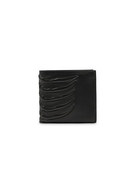 Alexander McQueen Leather Embossed Ribcage Bifold Wallet