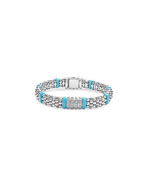 Lagos Caviar Diamond Sterling Silver Bracelet