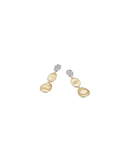 Marco Bicego 18K Yellow White Gold Lunaria Diamond Drop Earrings
