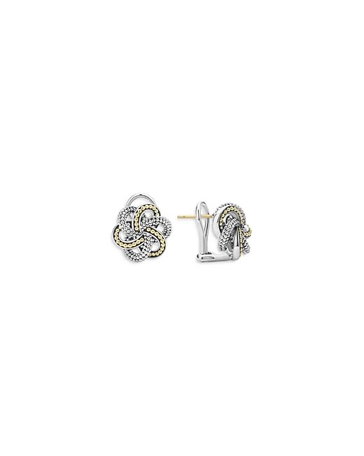 Lagos Sterling 18K Yellow Gold Love Knot Stud Earrings