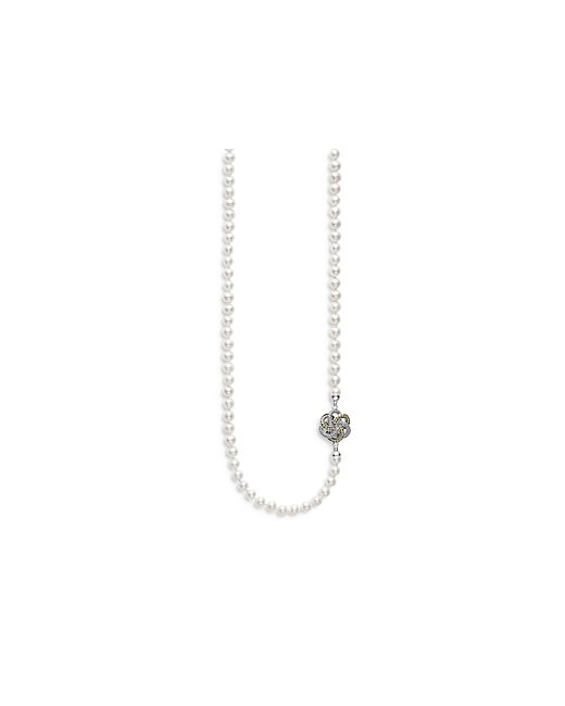 Lagos Sterling 18K Yellow Gold Cultured Pearl Station Necklace