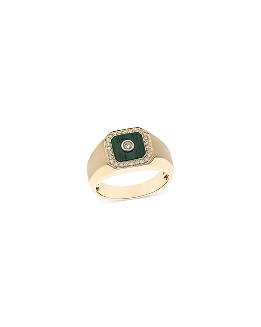 Bloomingdale's Malachite Diamond Ring in 14K Yellow Gold 100 Exclusive