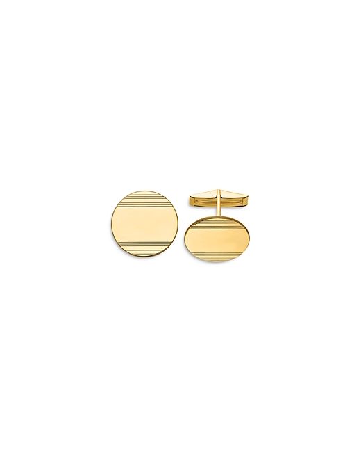 Bloomingdale's Circular With Line Design Cuff Links in 14K Yellow 100 Exclusive