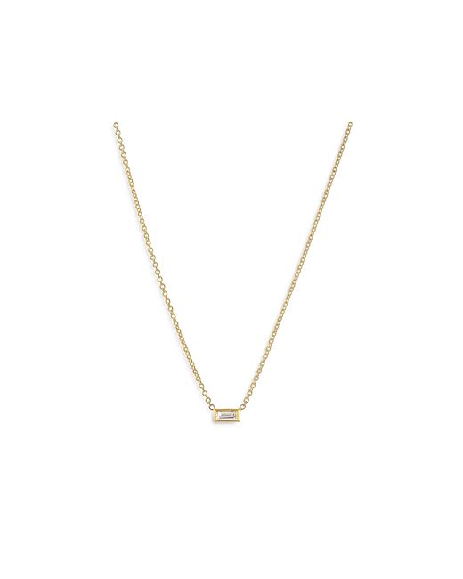 Zoe Lev 14K Yellow Diamond Baguette Necklace 18