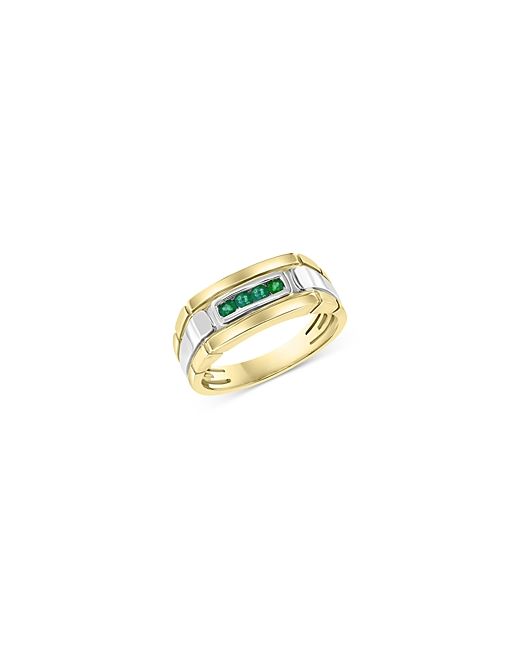 Bloomingdale's Emerald Band Ring in 14K Yellow White Gold 100 Exclusive