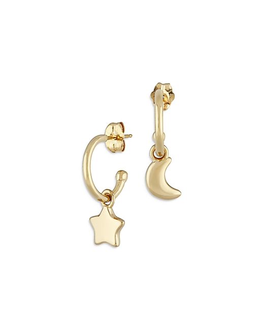 Bloomingdale's Star Moon Hoop Earrings in 14K Yellow 100 Exclusive