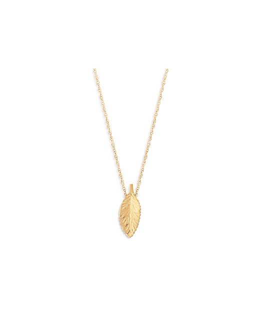 Bloomingdale's Curved Leaf Pendant Necklace in 14K Yellow 18 100 Exclusive