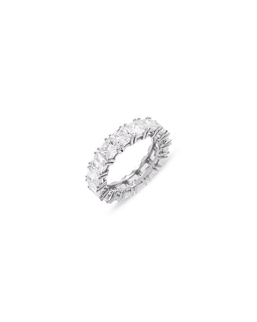 Adinas Jewels Princess Cut Cubic Zirconia Eternity Band Ring in Sterling