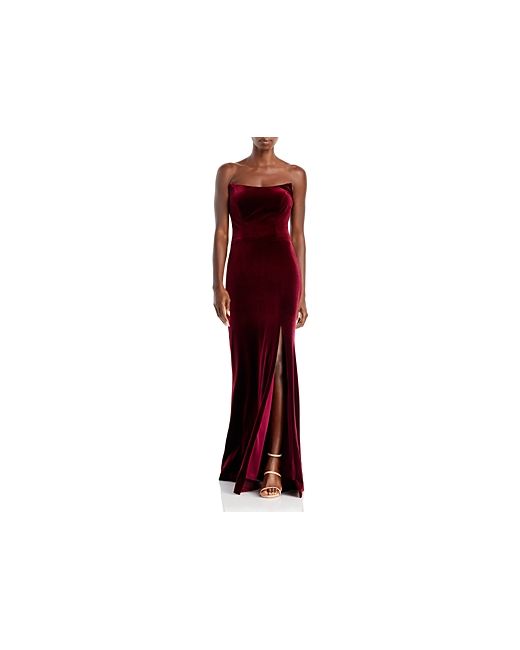 Aqua Strapless Velvet Gown 100 Exclusive