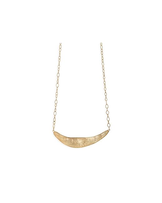 Marco Bicego 18K Yellow Lunaria Hammered Crescent Collar Necklace 16.5