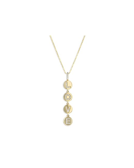 Bloomingdale's Diamond Love Pendant Necklace in 14K Yellow 0.30 ct. t.w. 100 Exclusive