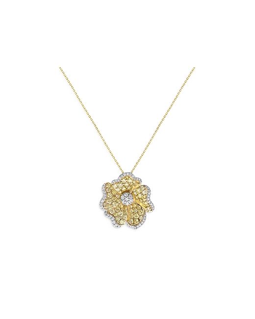 Bloomingdale's Yellow Diamond Flower Pendant Necklace in 14K Gold 3.25 ct. t.w. 100 Exclusive