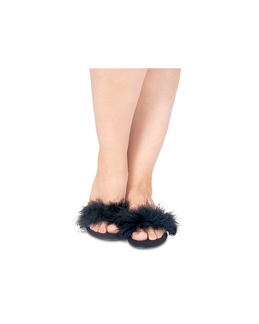 Rya Collection Feather Trimmed Slippers