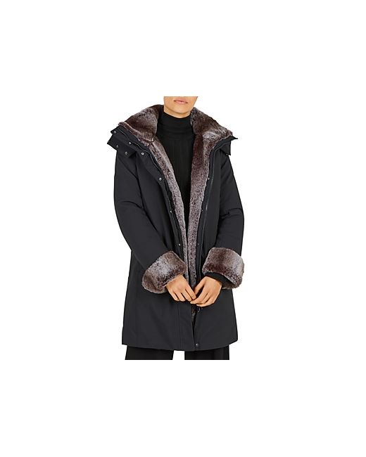 Save The Duck Samantha Faux Fur Trim Hooded Coat