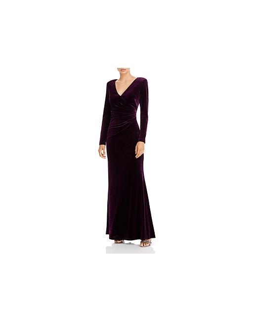 Eliza J Long Sleeve V Neck Gown