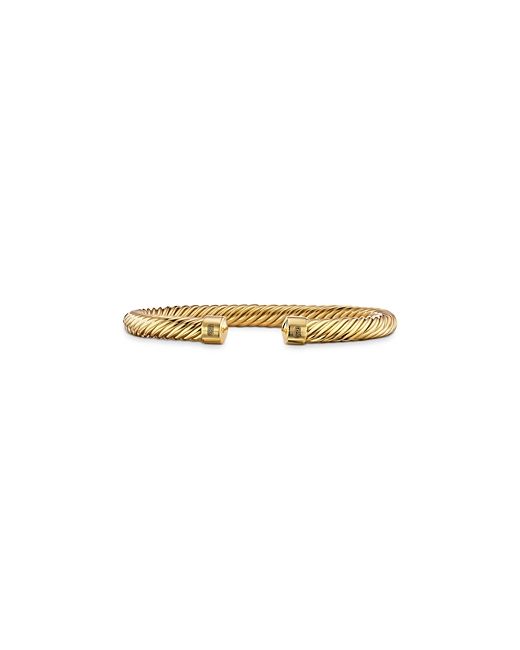 David Yurman 18K Yellow Cable Cuff Bracelet