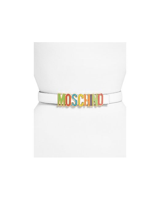 Moschino Rainbow Logo Buckle Belt