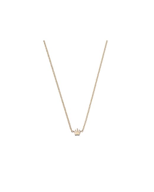 Zoe Chicco 14K Yellow Itty Bitty Symbols Crown Pendant Necklace 14-16