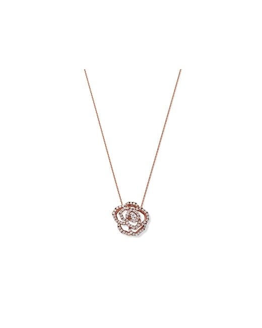 Bloomingdale's Diamond Rose Flower Pendant Necklace in 14K 0.30 ct. t.w. 100 Exclusive