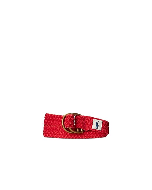 Polo Ralph Lauren Cotton Leather Trimmed Webbed Belt