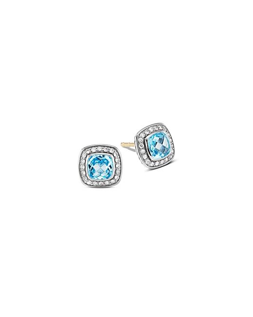 David Yurman Petite Albion Stud Earrings with Gemstone and Pave Diamonds