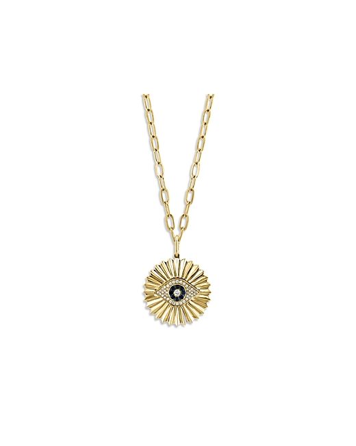 Bloomingdale's Sapphire Diamond Evil Eye Pendant Necklace in 14K Yellow Gold 18 100 Exclusive