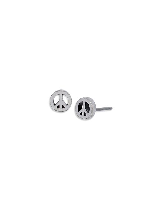 AllSaints Peace Sign Stud Earrings in Sterling