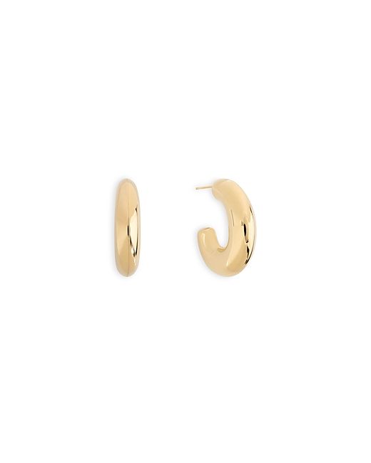 Shashi Machina Tubular Huggie Hoop Earrings in 18K Plated