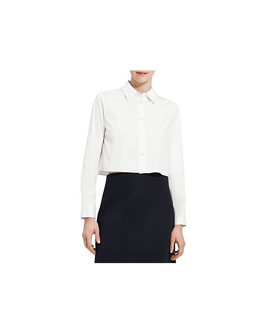 Theory Cropped Button Front Shirt