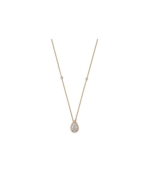 Bloomingdale's Diamond Pear Halo Cluster Pendant Necklace in 14K Yellow 0.40 ct. t.w. 100 Exclusive