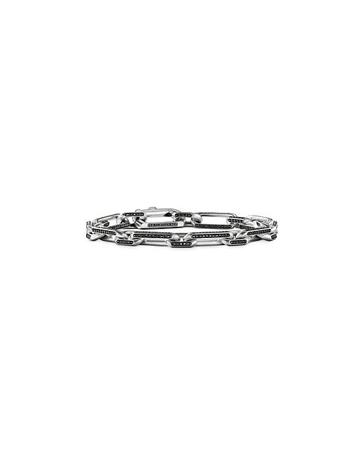 David Yurman Sterling Linked Chain Black Diamond Bracelet