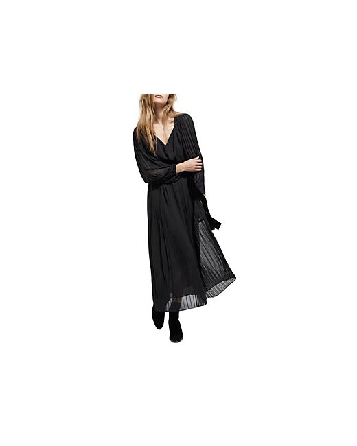 The Kooples Glam Pleated Belted Maxi Dress