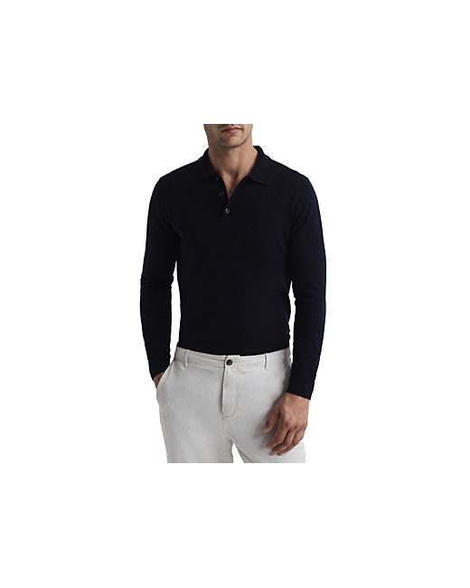 Reiss Trafford Merino Wool Regular Fit Long Sleeve Polo Shirt