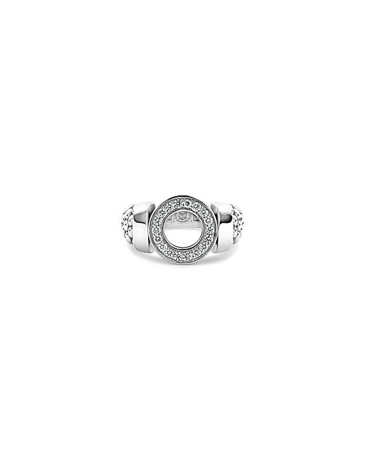 Lagos Sterling Caviar Spark Diamond Circle Bead Ring