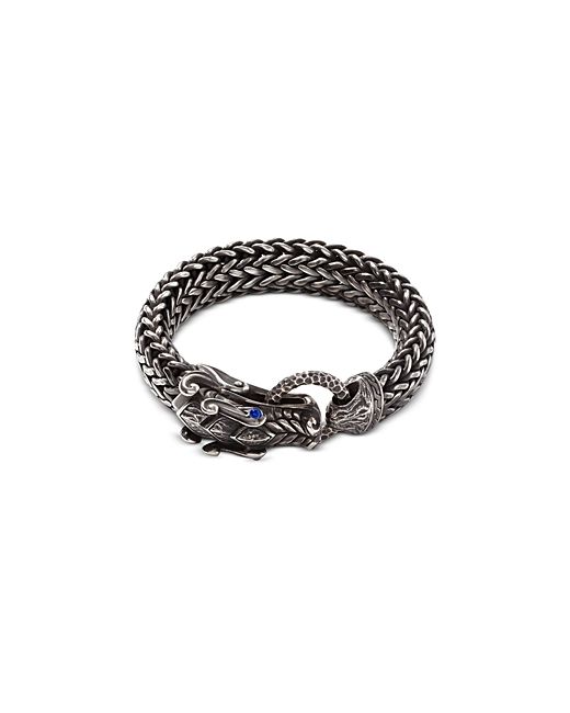 John Hardy Sterling Legends Naga Blue Sapphire Hammered Chain Bracelet