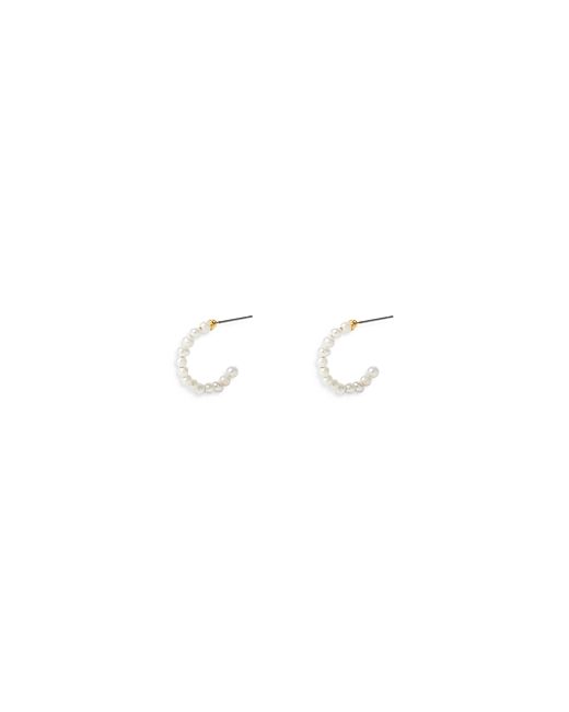 Lele Sadoughi Freshwater Pearl C Hoop Earrings in 14K Gold Plated