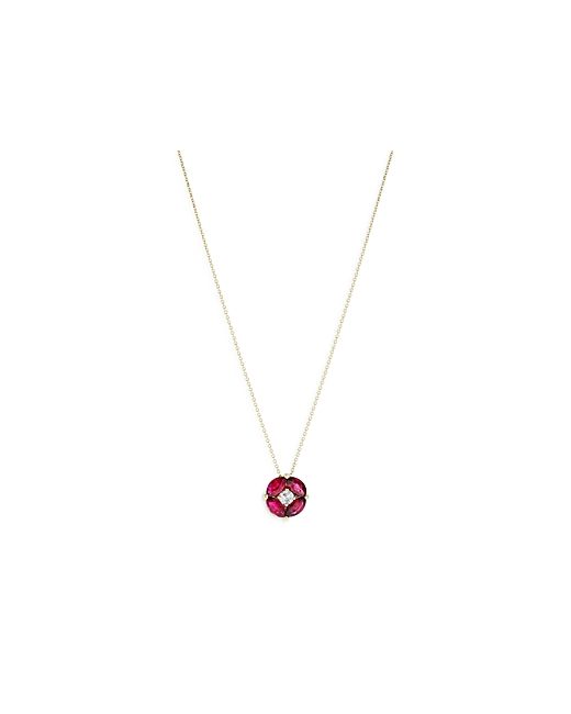 Bloomingdale's Ruby Diamond Pendant Necklace in 14K Yellow Gold 16 100 Exclusive