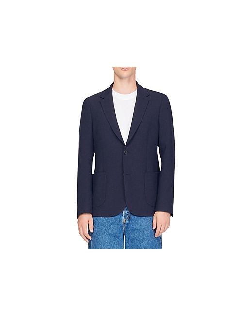 Sandro Solid Jersey Oversized Fit Suit Jacket