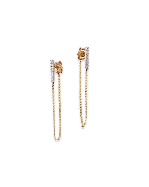 Bloomingdale's Diamond Vertical Bar Chain Earrings in 14K Yellow 0.16 ct. t.w. 100 Exclusive