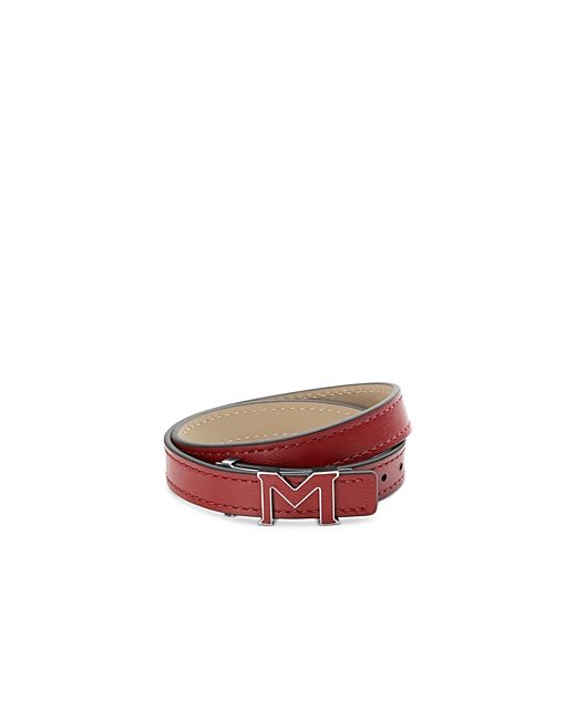 Montblanc M Gram Leather Double Wrap Bracelet