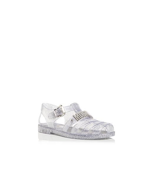 Moschino Glitter Jelly Caged Strap Sandals