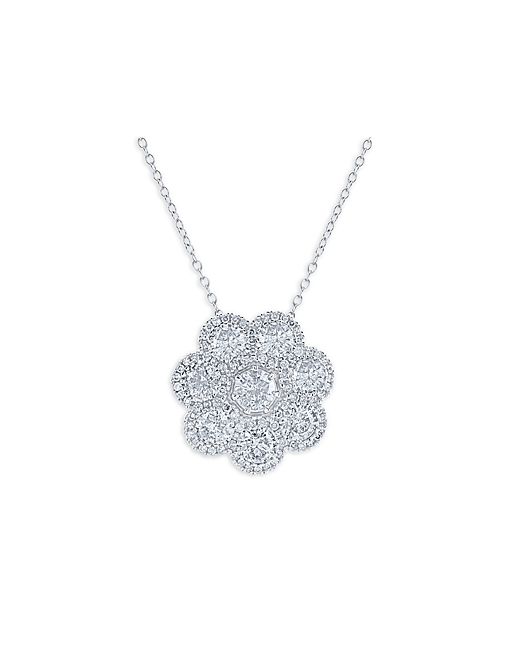 Bloomingdale's Diamond Halo Flower Pendant Necklace in 14K Gold 3.0 ct. t.w. 100 Exclusive