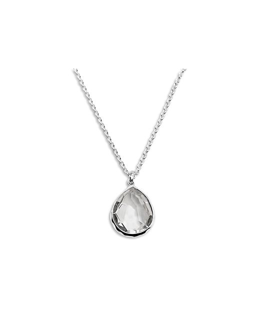 Ippolita Sterling Medium Teardrop Pendant Necklace In Clear Quartz 16