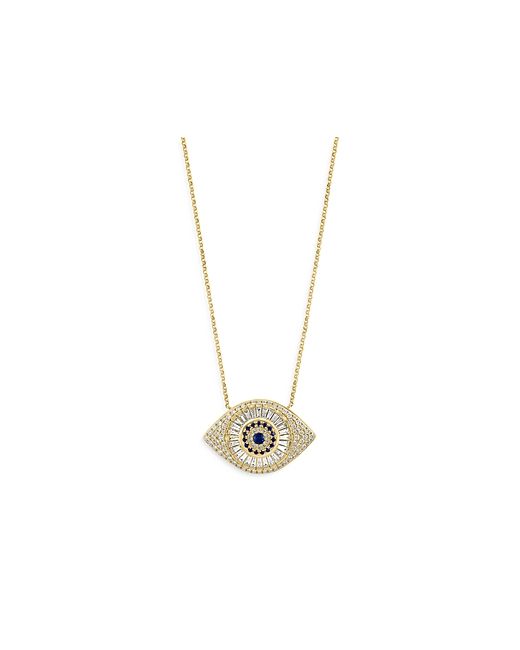 Bloomingdale's Sapphire Diamond Evil Eye Pendant Necklace in 14K Yellow Gold 17.5 100 Exclusive